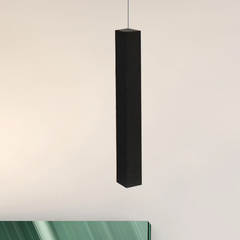 Eigentijdse matzwarte kubusvormige plafondlamp Metalen eetkamer LED-hanglamp wit/warm Clearhalo