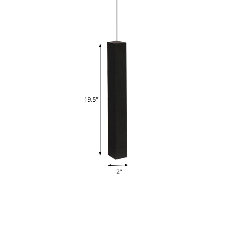 Eigentijdse matzwarte kubusvormige plafondlamp Metalen eetkamer LED-hanglamp wit/warm Clearhalo