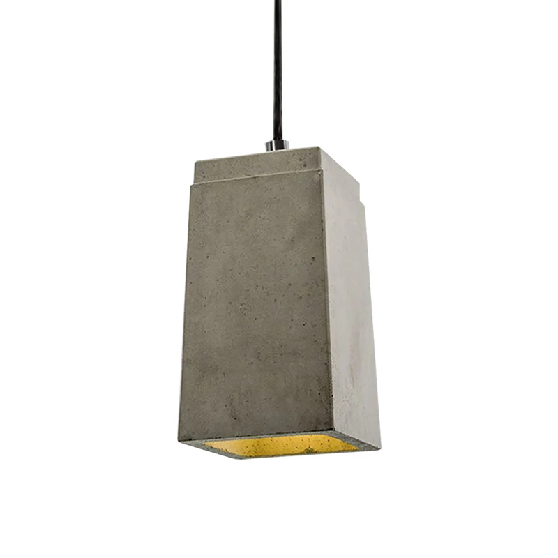 Eigentijdse rechthoekige/zeshoekige hanglamp 1-lichts betonnen plafondlamp met verstelbaar snoer grijs Clearhalo