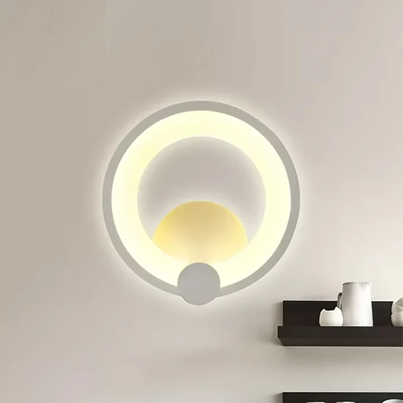 Eivormige wandlamp, eenvoudige stijl acryl LED-wandkandelaar wit voor nachtkastje Clearhalo