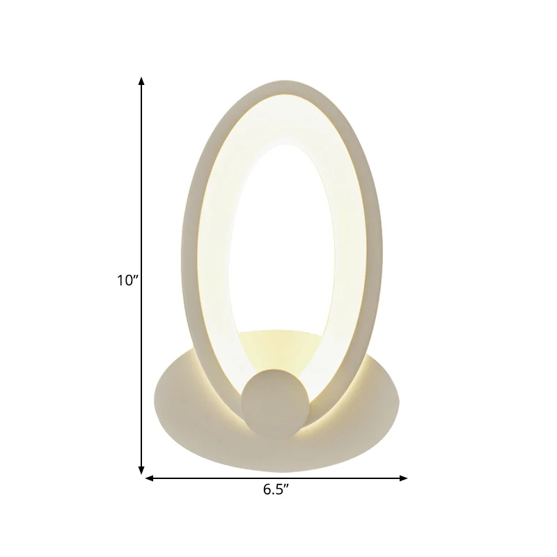 Eivormige wandlamp, eenvoudige stijl acryl LED-wandkandelaar wit voor nachtkastje Clearhalo