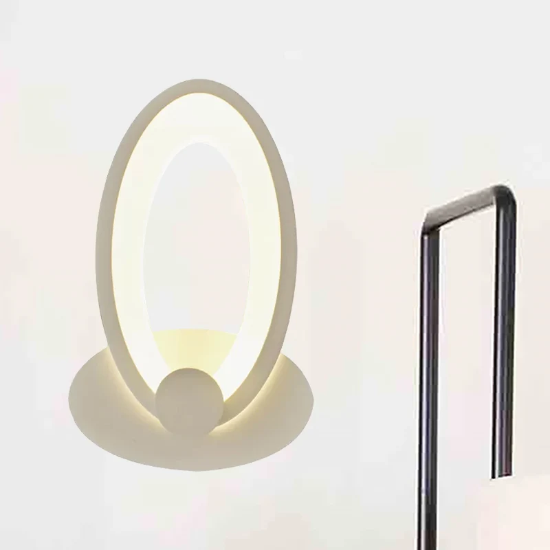 Eivormige wandlamp, eenvoudige stijl acryl LED-wandkandelaar wit voor nachtkastje Clearhalo