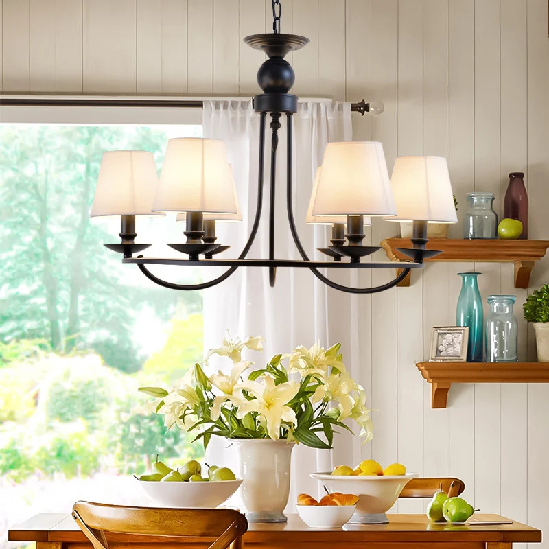 Emmer schaduw stof plafondverlichting traditionele woonkamer kroonluchter lichtarmatuur Clearhalo