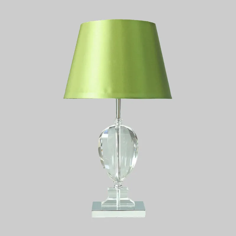 Empire Shade nachtlampje moderne stijl afgeschuinde kristallen 1-lichts slaapkamer tafellamp groen Clearhalo