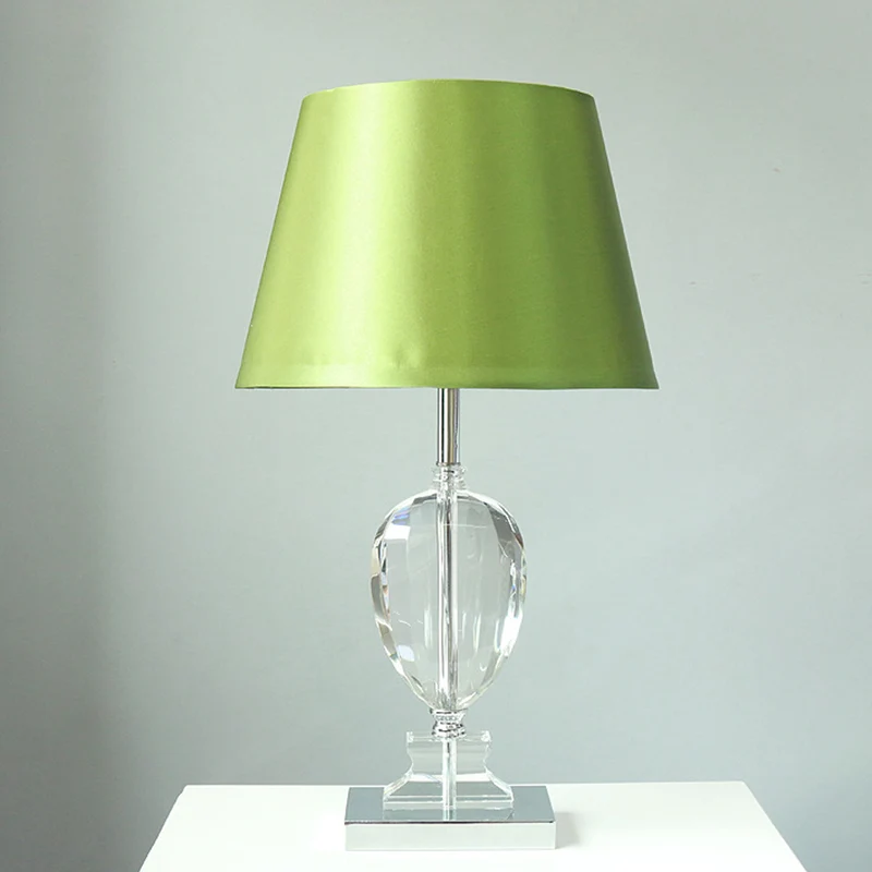 Empire Shade nachtlampje moderne stijl afgeschuinde kristallen 1-lichts slaapkamer tafellamp groen Clearhalo
