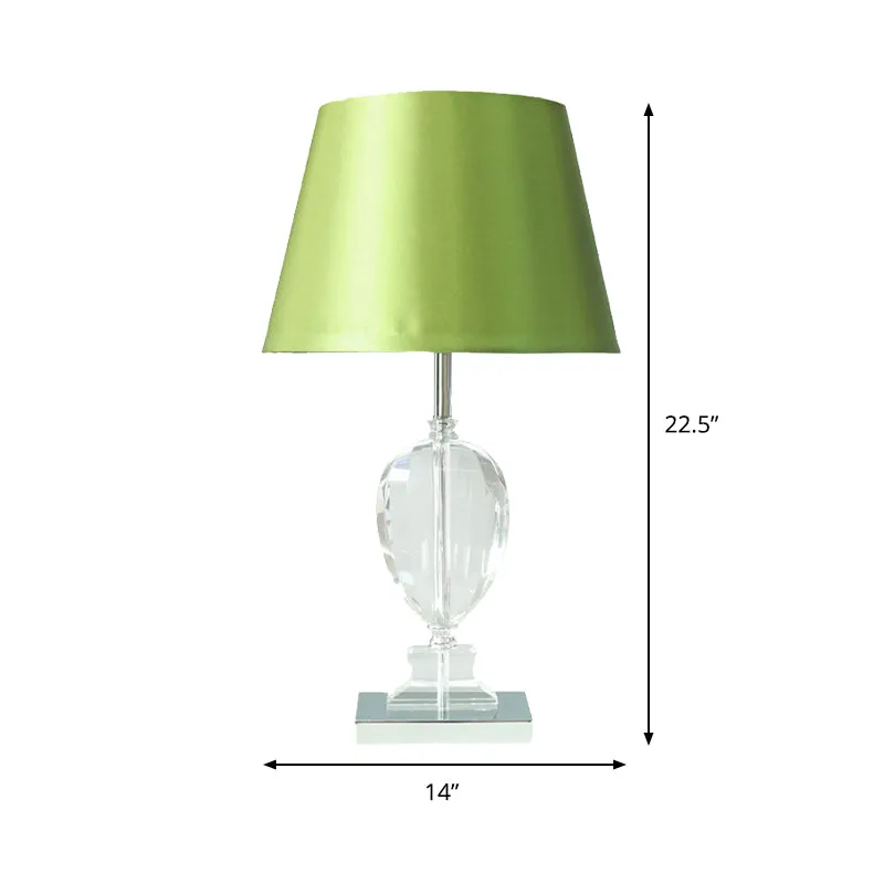 Empire Shade nachtlampje moderne stijl afgeschuinde kristallen 1-lichts slaapkamer tafellamp groen Clearhalo