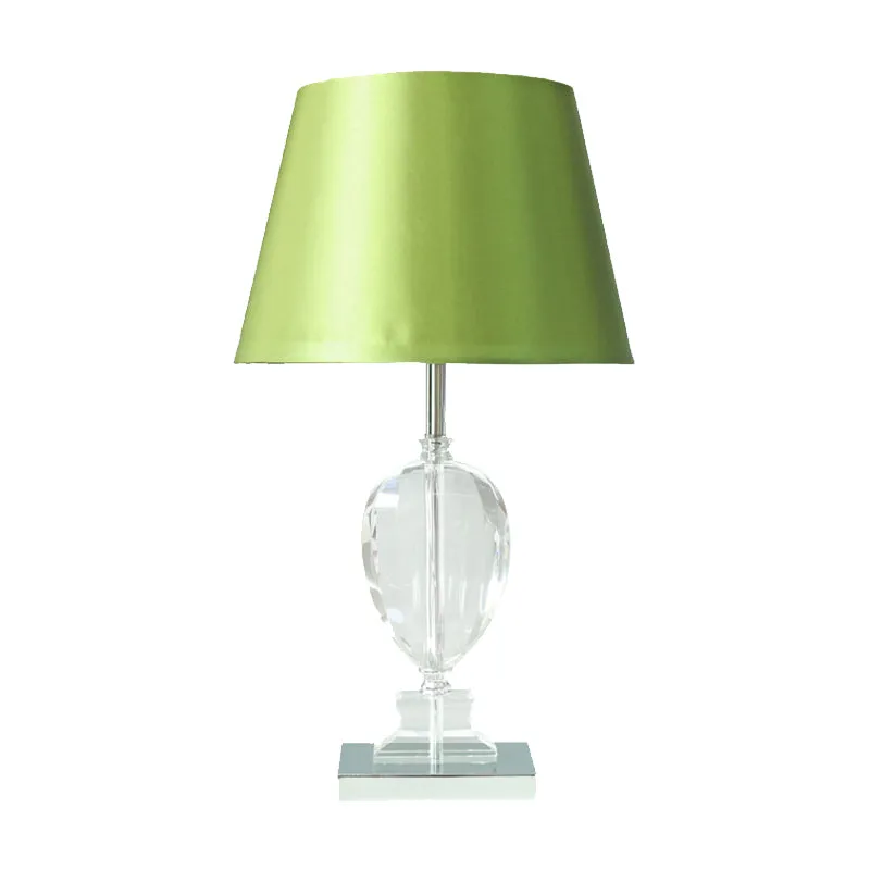 Empire Shade nachtlampje moderne stijl afgeschuinde kristallen 1-lichts slaapkamer tafellamp groen Clearhalo