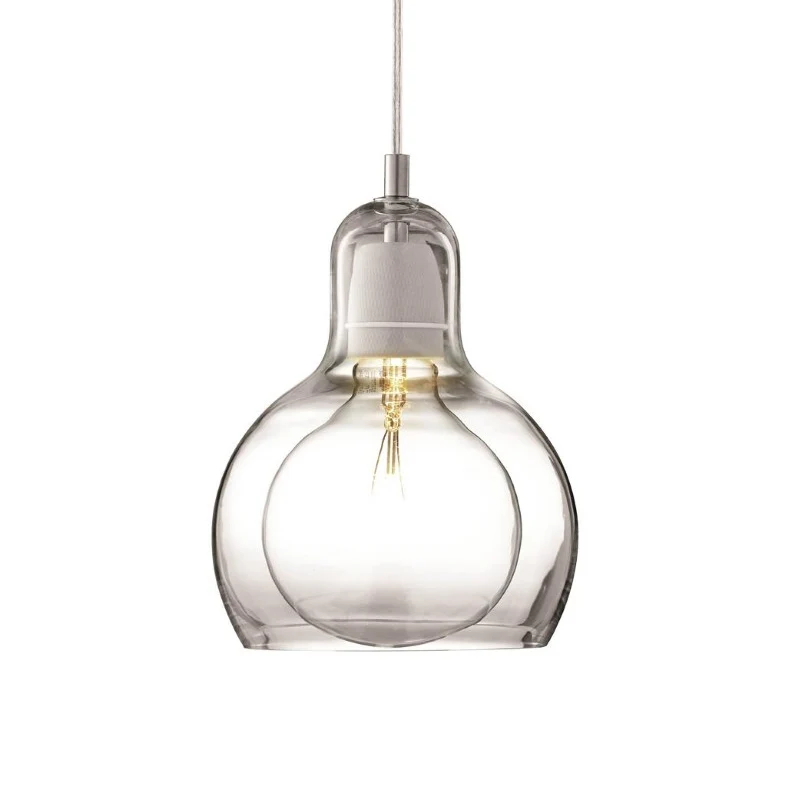 Enkele keukenbar hanglamp postmodern chroom hanglampset met kalebas helder/rookgrijs/amber glazen kap, 7" W Clearhalo