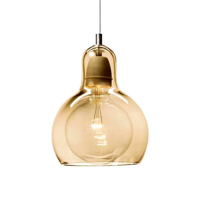 Enkele keukenbar hanglamp postmodern chroom hanglampset met kalebas helder/rookgrijs/amber glazen kap, 7" W Clearhalo