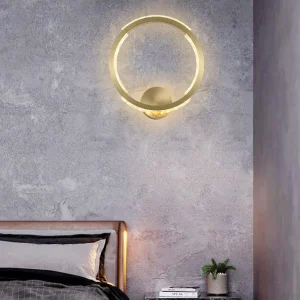 Fashion Circle metalen wandkandelaar licht omgevingslicht schanslicht gouden afwerking Clearhalo