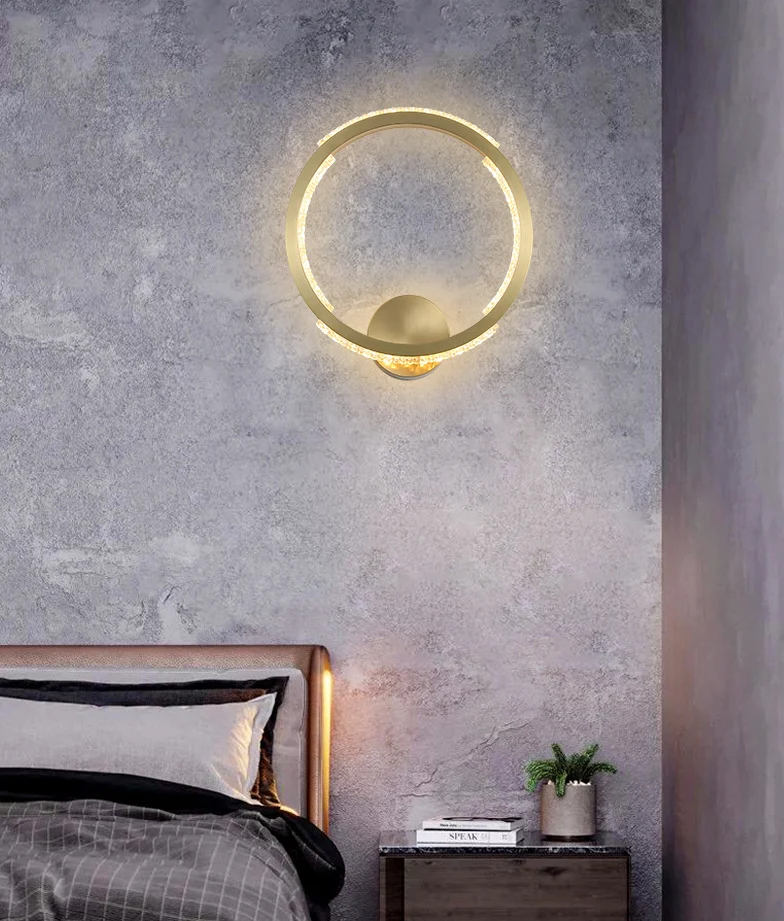 Fashion Circle metalen wandkandelaar licht omgevingslicht schanslicht gouden afwerking Clearhalo