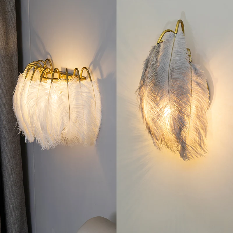 Feather Shaded Wall Mount Light Minimalistische wandkandelaar Lichtarmatuur voor woonkamer Clearhalo