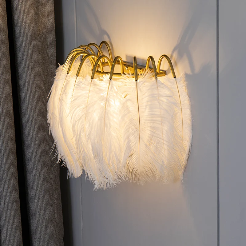 Feather Shaded Wall Mount Light Minimalistische wandkandelaar Lichtarmatuur voor woonkamer Clearhalo