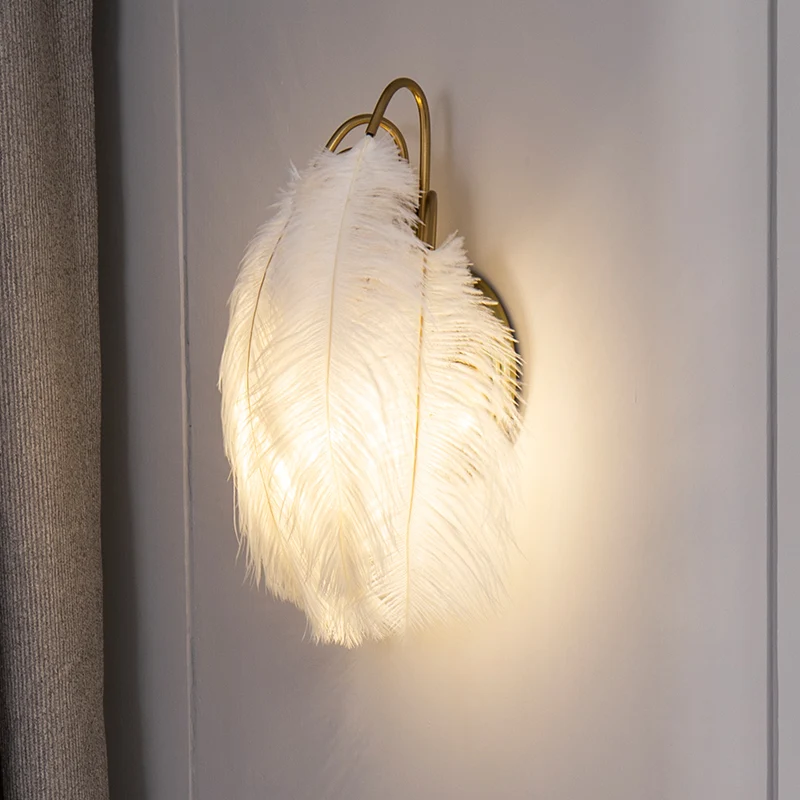 Feather Shaded Wall Mount Light Minimalistische wandkandelaar Lichtarmatuur voor woonkamer Clearhalo