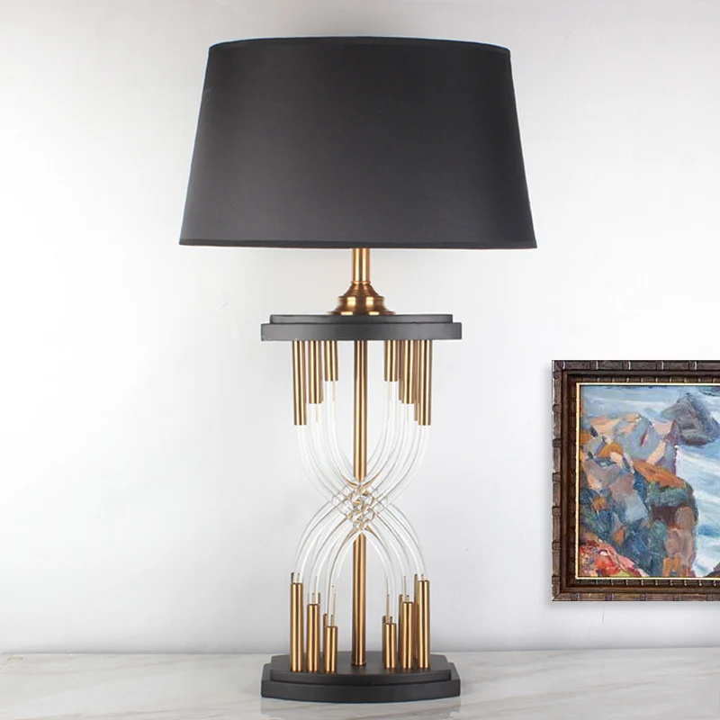 Flare kristallen tafellamp moderne stof 1 kop leesboeklicht goud voor studeerkamer Clearhalo