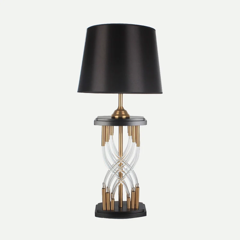 Flare kristallen tafellamp moderne stof 1 kop leesboeklicht goud voor studeerkamer Clearhalo