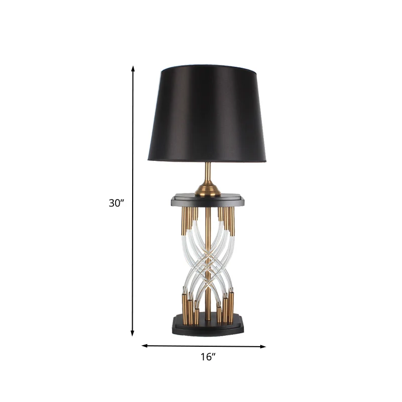Flare kristallen tafellamp moderne stof 1 kop leesboeklicht goud voor studeerkamer Clearhalo