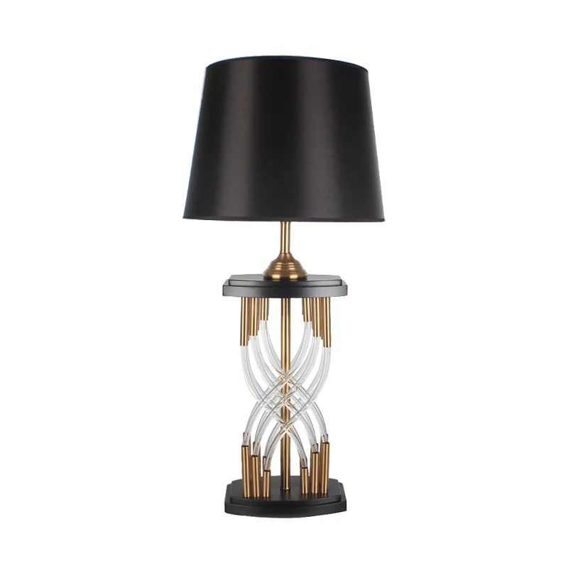 Flare kristallen tafellamp moderne stof 1 kop leesboeklicht goud voor studeerkamer Clearhalo