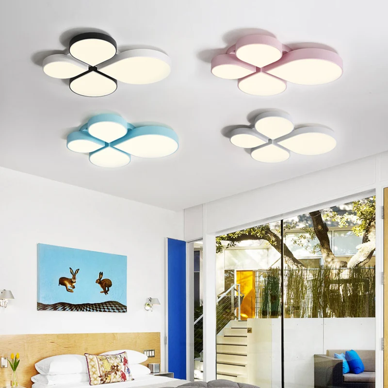 Flat Petal LED-plafondlamp Macaron-stijl acryl plafondarmatuur voor de kleuterschool Clearhalo