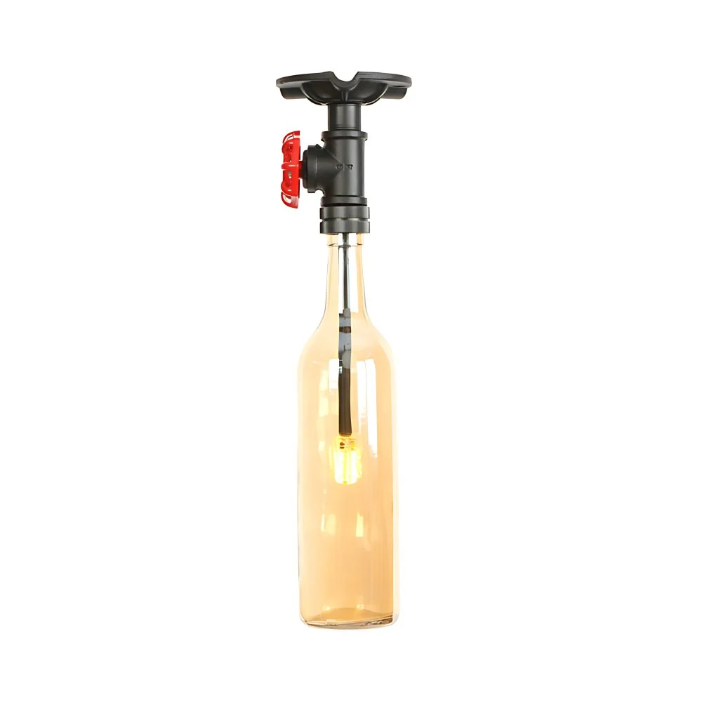 Fles semi-inbouwlamp Rustiek enkel licht semi-inbouw met glazen kap Clearhalo