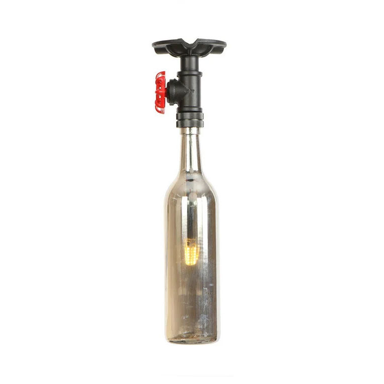 Fles semi-inbouwlamp Rustiek enkel licht semi-inbouw met glazen kap Clearhalo