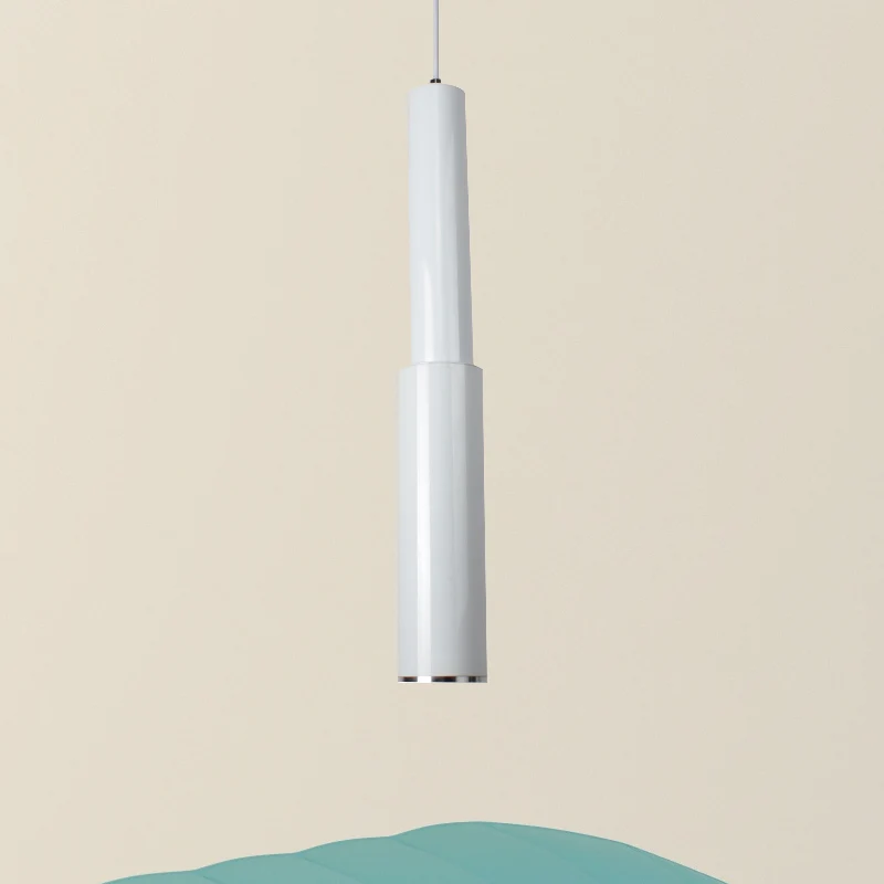 Fluit-plafondhanglamp Moderne aluminium enkele kop Wit/zwarte LED-hanglamp voor eetkamer warm/wit licht Clearhalo