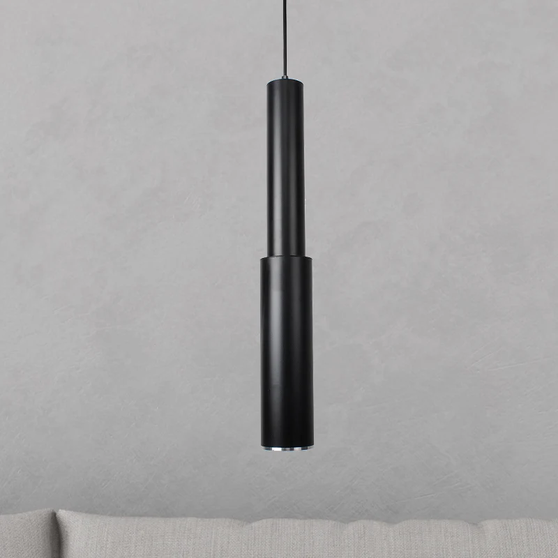 Fluit-plafondhanglamp Moderne aluminium enkele kop Wit/zwarte LED-hanglamp voor eetkamer warm/wit licht Clearhalo