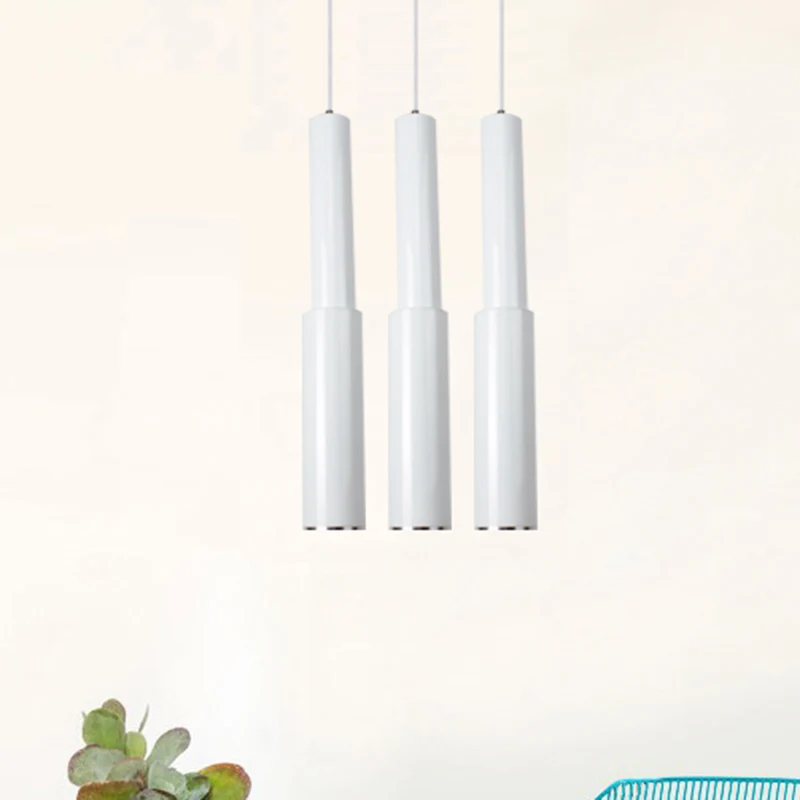 Fluit-plafondhanglamp Moderne aluminium enkele kop Wit/zwarte LED-hanglamp voor eetkamer warm/wit licht Clearhalo