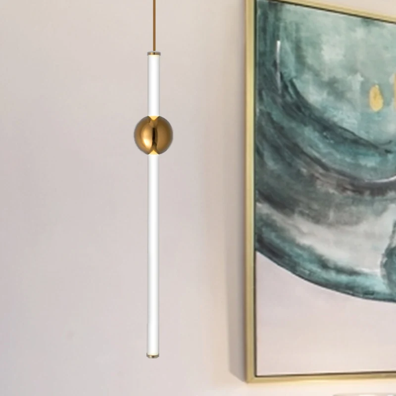 Flute hanglampset, eenvoudige stijl, goud/wit glas, 1 kops traphanglamp Clearhalo