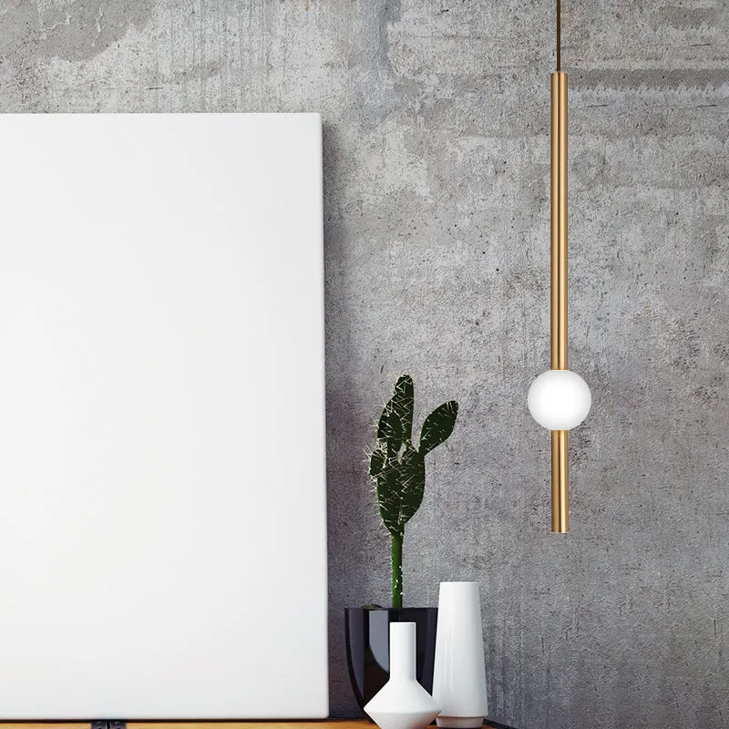 Flute hanglampset, eenvoudige stijl, goud/wit glas, 1 kops traphanglamp Clearhalo