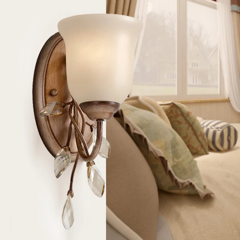Frosted Glass Bell Shape Sconce Light Traditioneel 1/2/3 Lichten Slaapkamer Wandmontage Licht met Koffie Achterplaat Clear...