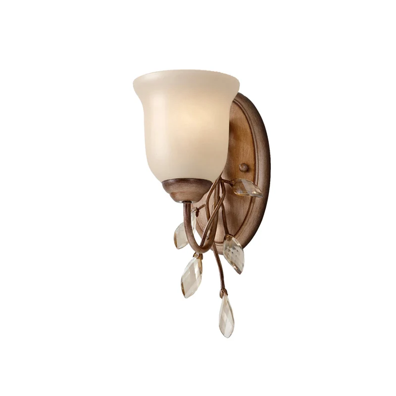 Frosted Glass Bell Shape Sconce Light Traditioneel 1/2/3 Lichten Slaapkamer Wandmontage Licht met Koffie Achterplaat Clear...