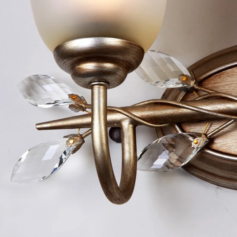Frosted Glass Bell Shape Sconce Light Traditioneel 1/2/3 Lichten Slaapkamer Wandmontage Licht met Koffie Achterplaat Clear...
