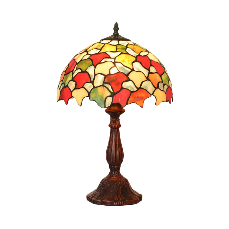Gebladerte Handgemaakte glazen nachtlamp barok 1 lamp koffieafwerking tafelverlichting Clearhalo