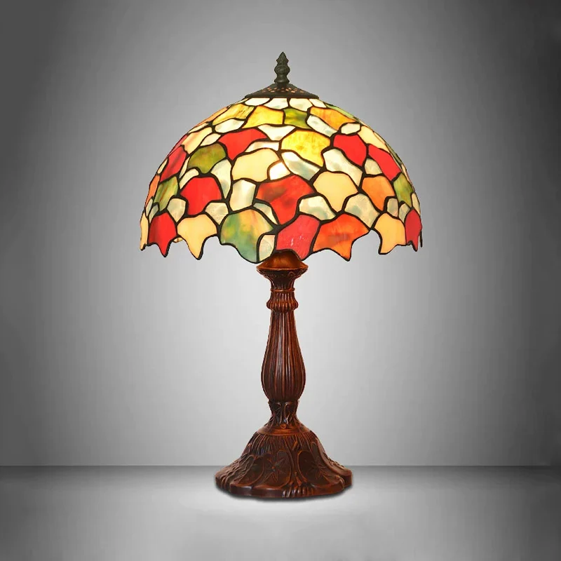Gebladerte Handgemaakte glazen nachtlamp barok 1 lamp koffieafwerking tafelverlichting Clearhalo