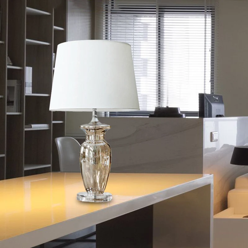 Gebogen stoffen taakverlichting modernistische handgesneden kristallen leeslamp met 1 lamp wit Clearhalo