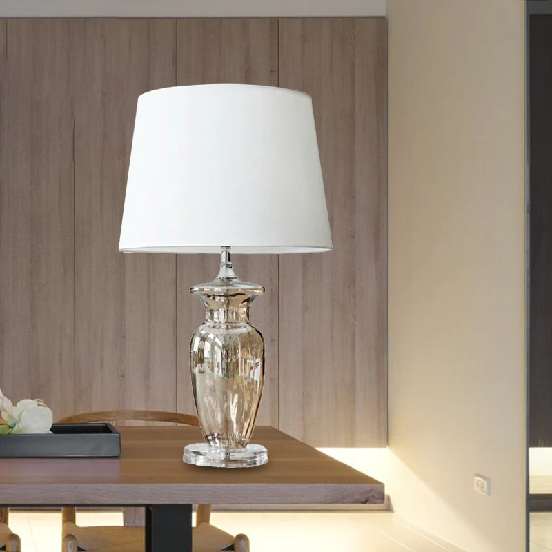 Gebogen stoffen taakverlichting modernistische handgesneden kristallen leeslamp met 1 lamp wit Clearhalo
