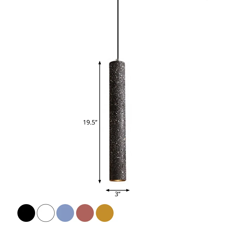 Gecanneleerde eetkamer hanglamp Loft-stijl Terrazzo Wit/geel/blauw LED hangend plafondlicht Clearhalo