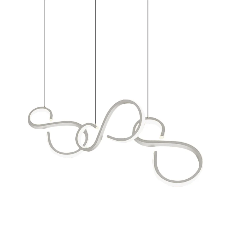 Gedraaide acryl hanglamp Eenvoud 31,5"/43" brede LED-hangende plafondlamp voor woonkamer wit Clearhalo