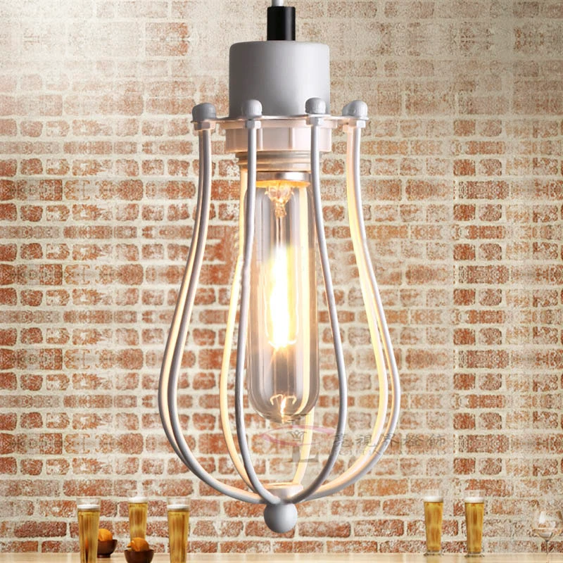 Gekooide metalen hanglamp industriële eetkamer hanglamp met 1 lamp en druppelvormige kap messing/wit/zwart Clearhalo