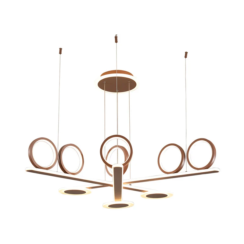 Gekruiste Bar Kroonluchter Licht Moderne Stijl Metallic LED Koffie Hangende Verlichting Warm/Wit Licht Clearhalo