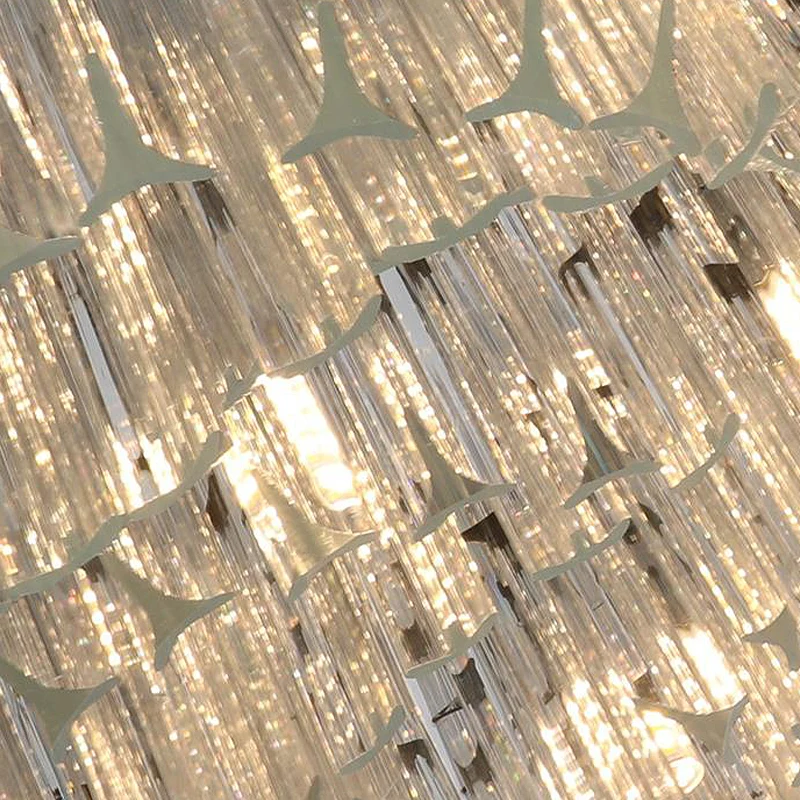 Gelaagde kroonluchterverlichting Modern afgeschuind kristal 10 lampen ophanghanglamp zilver Clearhalo
