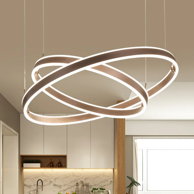 2/3 gelaagde, taps toelopende salonhanglamp, acryl, eenvoudige LED-kroonluchterhanger koffie Clearhalo
