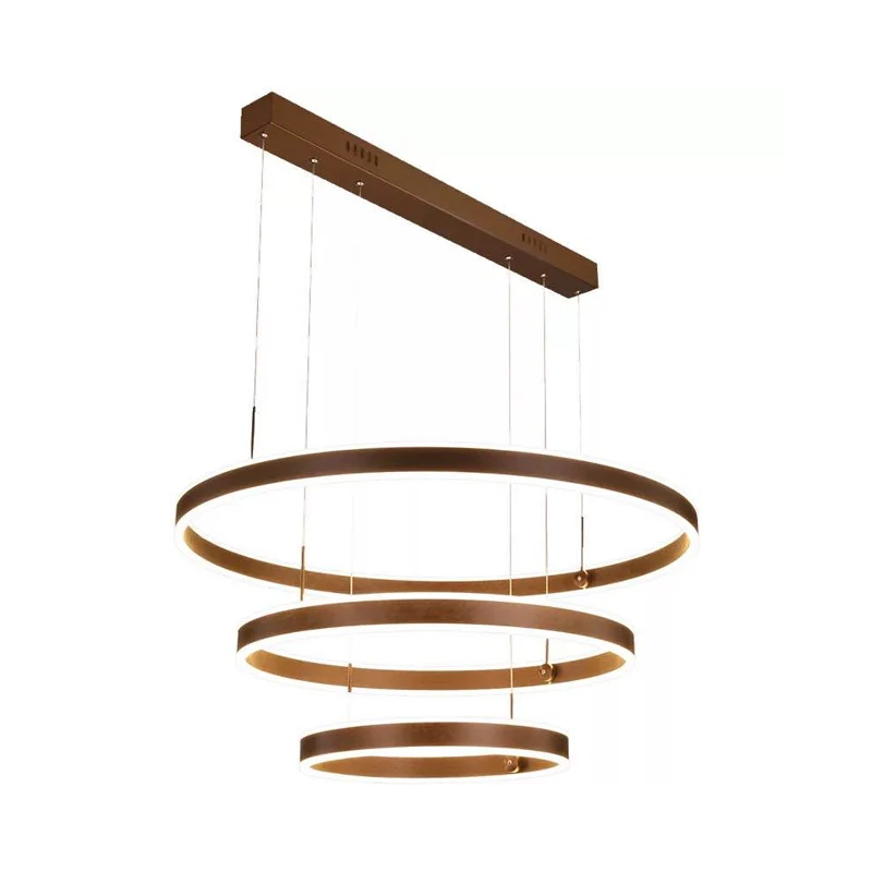 2/3 gelaagde, taps toelopende salonhanglamp, acryl, eenvoudige LED-kroonluchterhanger koffie Clearhalo