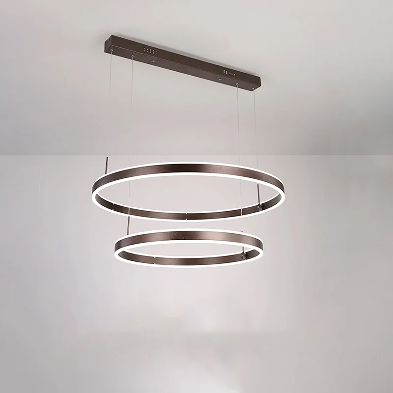 2/3 gelaagde, taps toelopende salonhanglamp, acryl, eenvoudige LED-kroonluchterhanger koffie Clearhalo