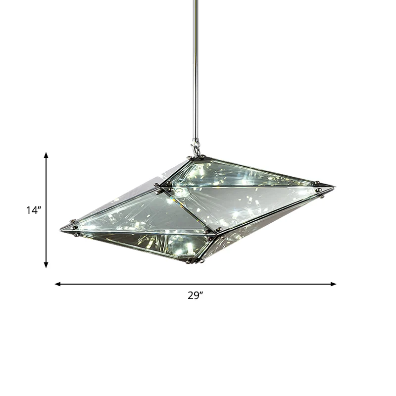 Gemstone rokerig grijs glazen neerwaartse verlichting postmoderne zwarte hangende plafondlamp met één lamp Clearhalo