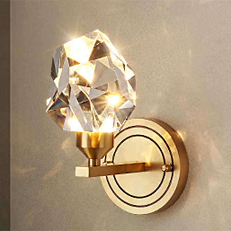 Gem-vormige woonkamer LED-wandmontage Licht Crystal Simplicity Wandverlichting messing Clearhalo