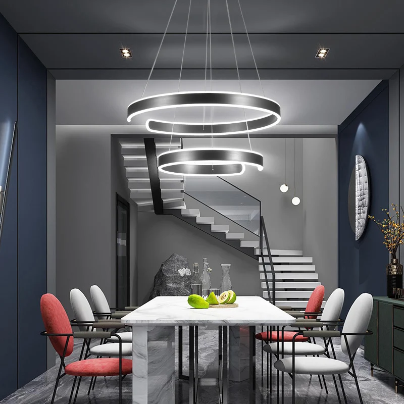 Geometrisch gevormde restaurantkroonluchter hanglamp Aluminium eigentijds LED-hanglamp Clearhalo