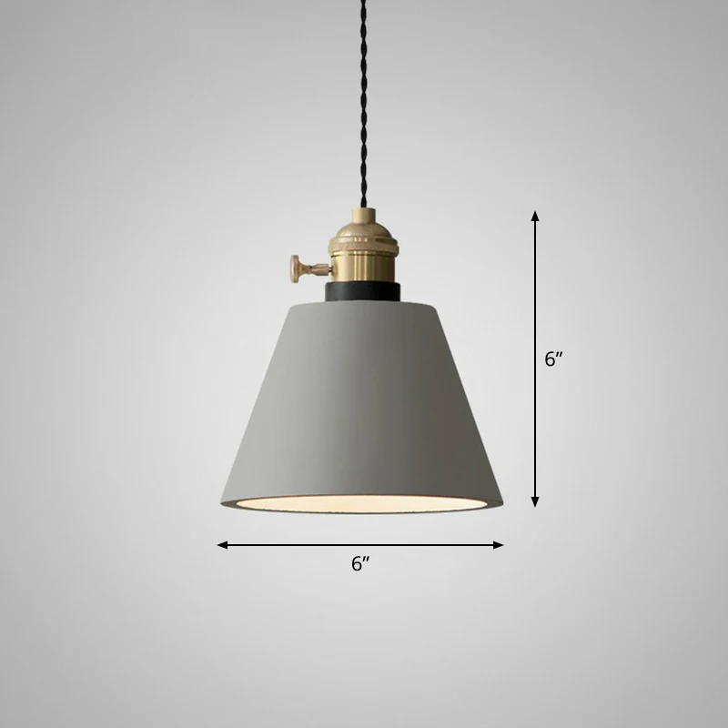 Geometrische eetkamer downlighting Cement 1-lichts minimalistische hanglamp met draaischakelaar grijs Clearhalo