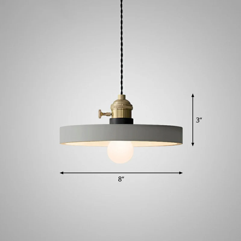 Geometrische eetkamer downlighting Cement 1-lichts minimalistische hanglamp met draaischakelaar grijs Clearhalo
